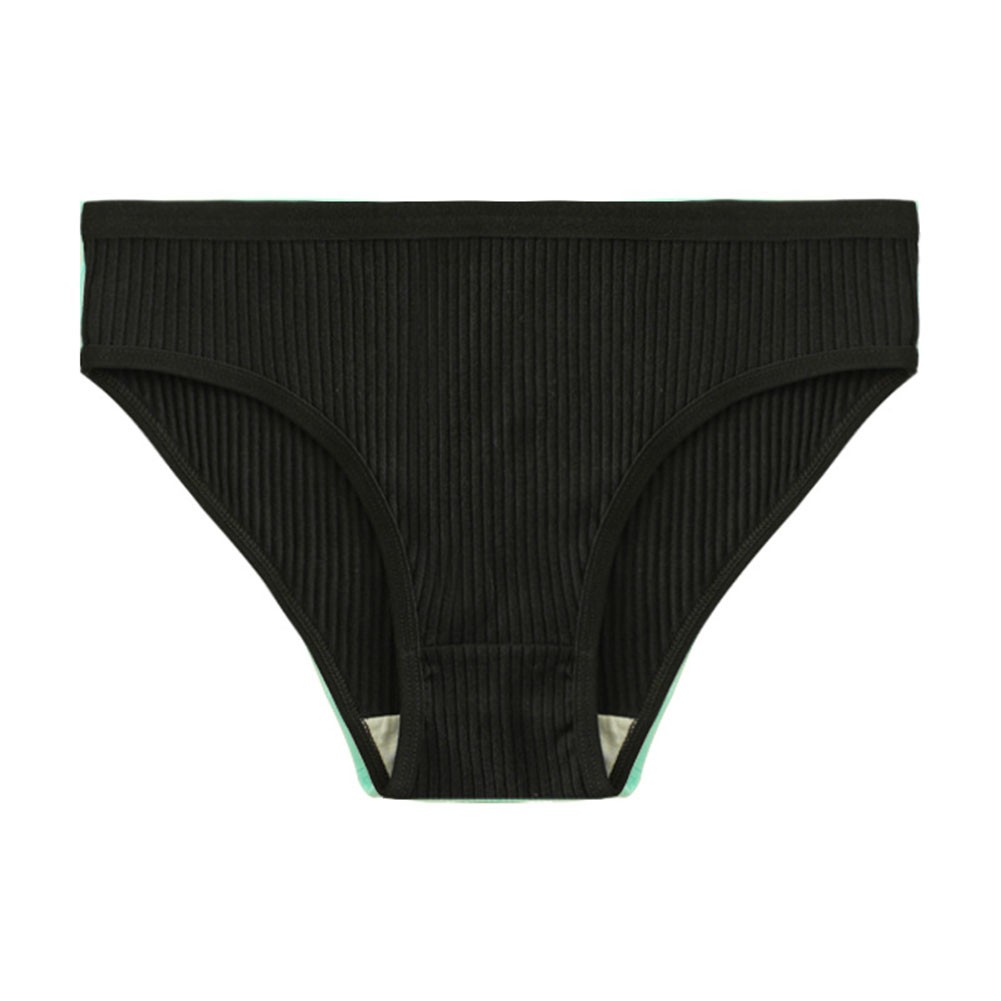 Women Seamless Mid Waist Underwear Striped Polyester for Leisure and Daily Life