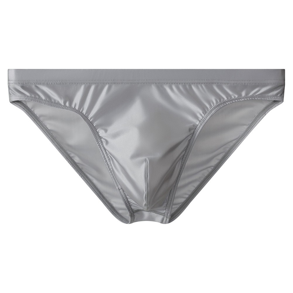 Ice Silk Men’s Low-Rise Briefs Satin Texture Breathable Underpants M 2XL