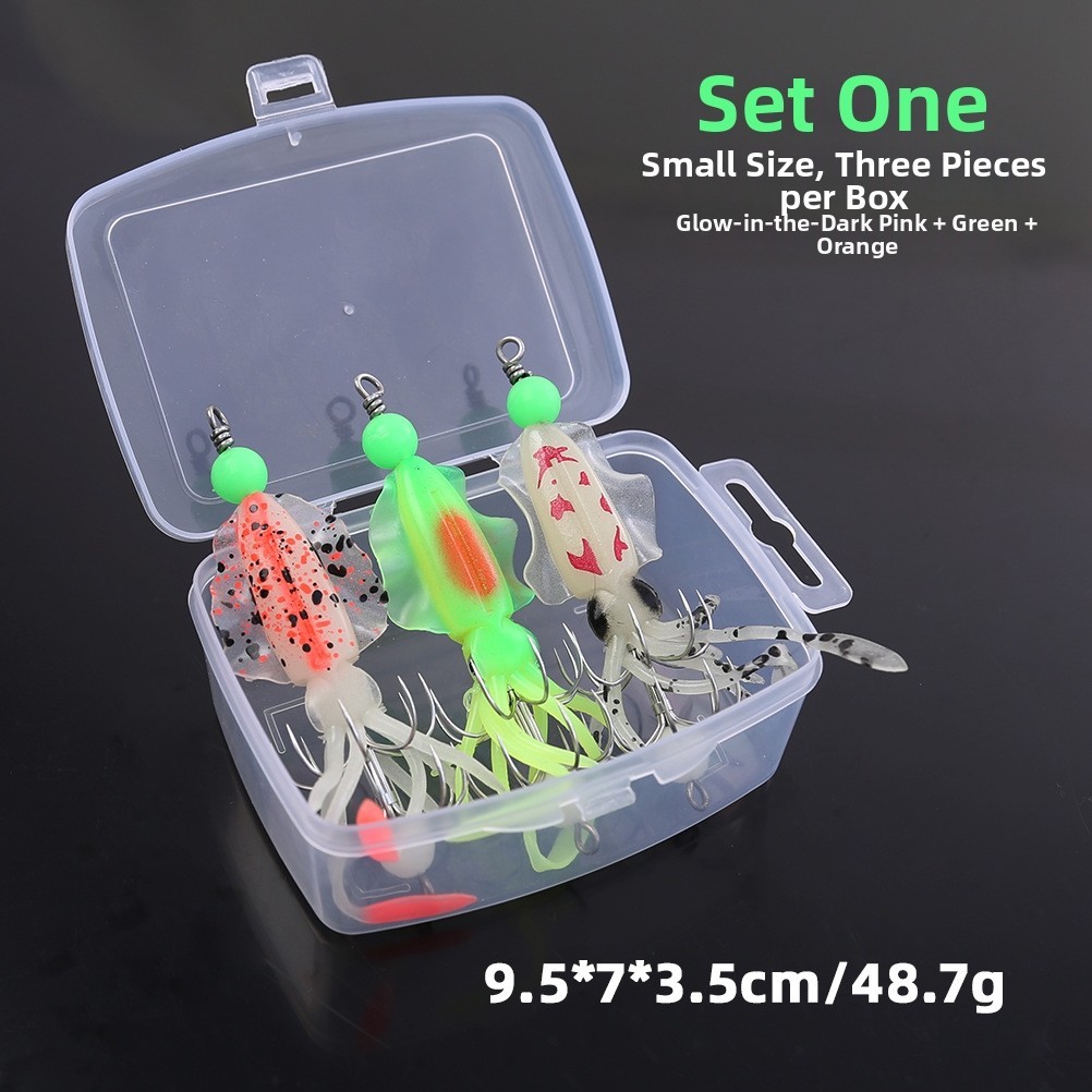 Octopus Squid Shaped Glow Lure with Realistic Flowing Tentacles Design