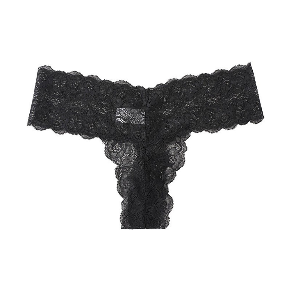 Ladies Pure Color Breathable Underwear Seamless Hollow Out Polyester Material