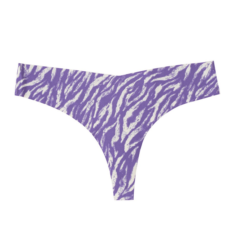 Ladies Printed Seamless Bikini Briefs Lightweight Polyester Vacation Wear