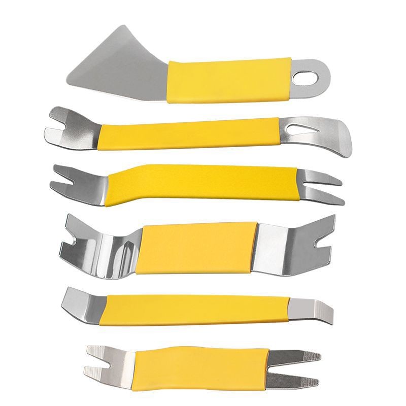 6PCS Car Trim Removal Tool Stainless Steel Two-end Trim Removal Level Pry Tools