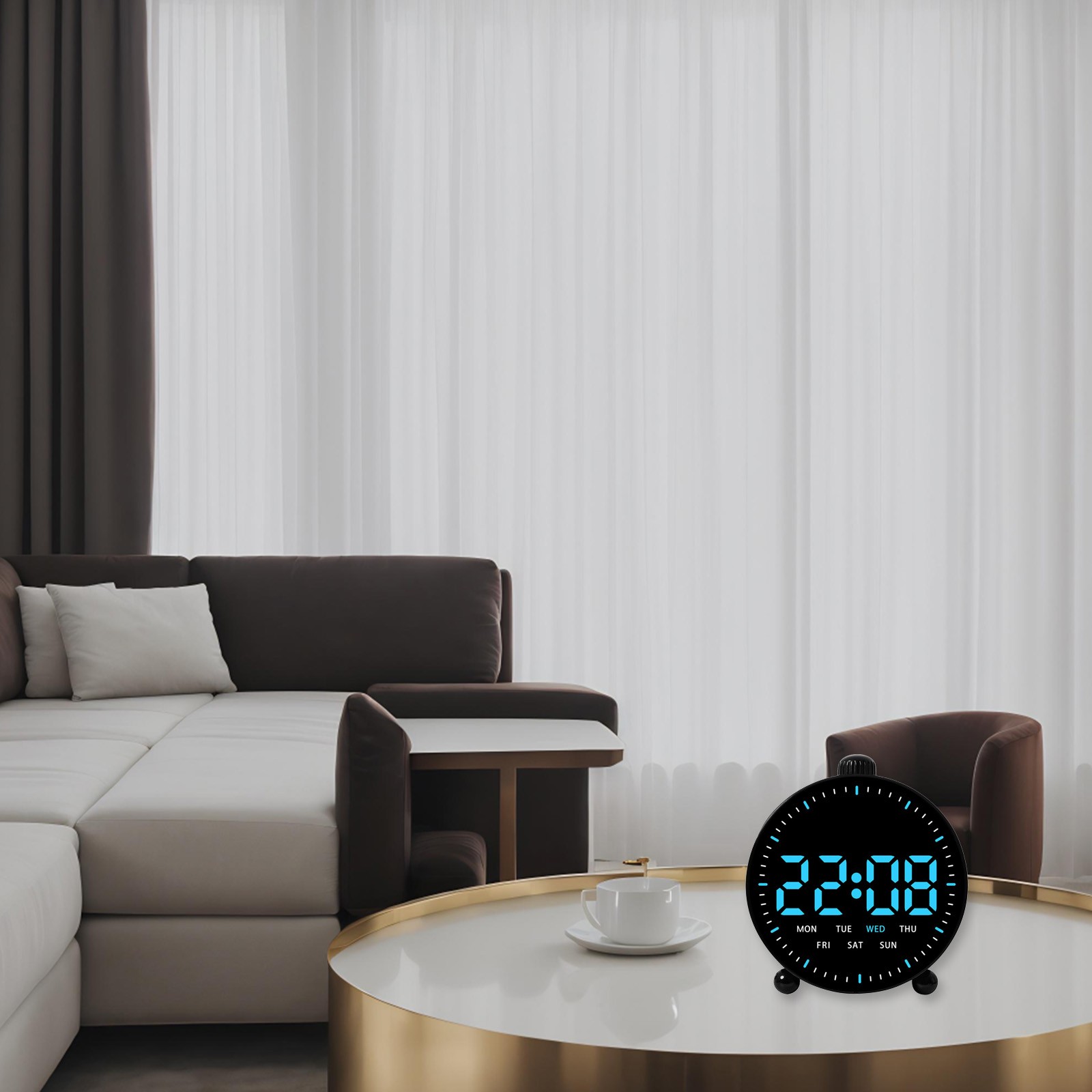 Dual Alarm Settings LED Alarm Clock Bedroom Decor Date Display Feature