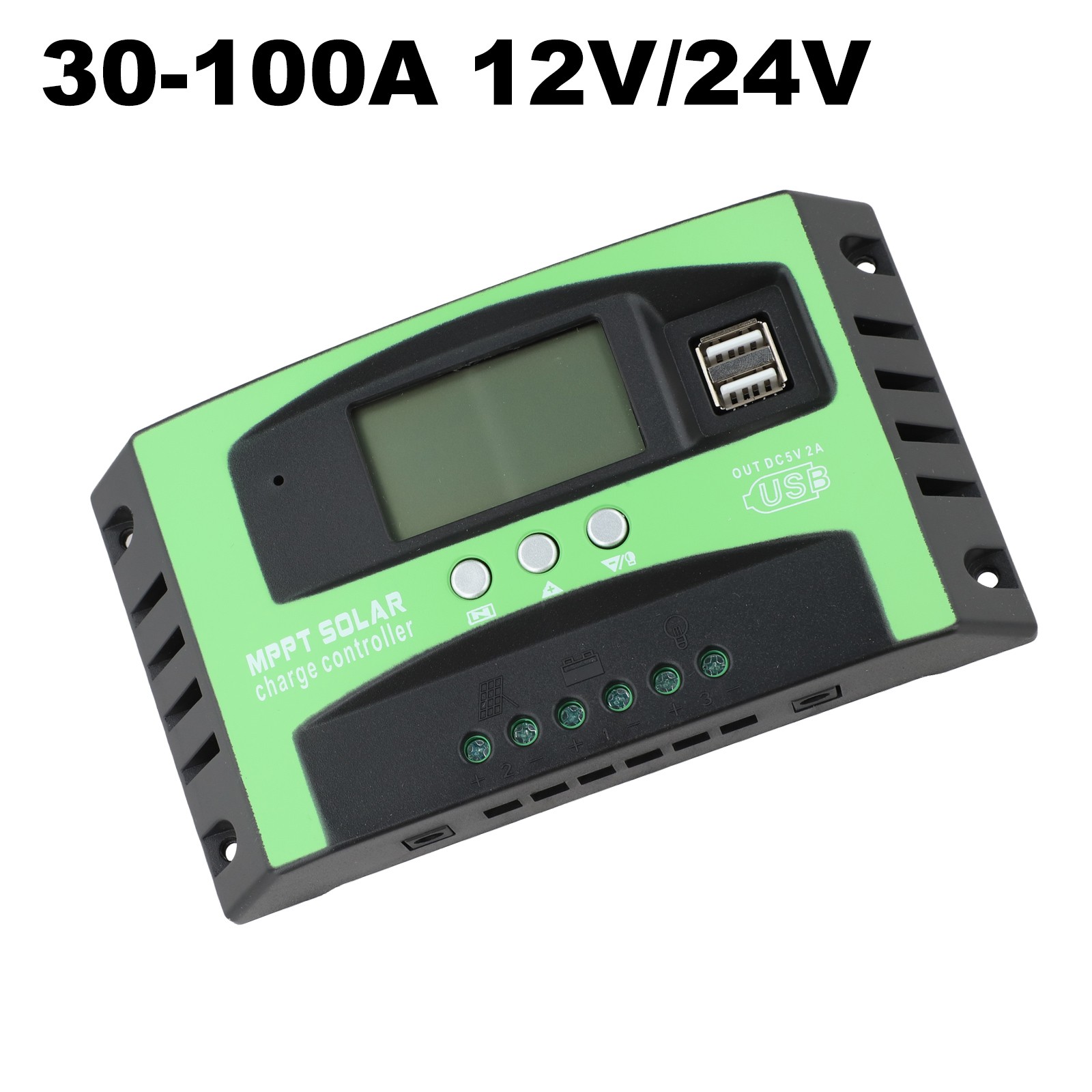 MPPT Solar Charge Controller 100A with Waterproof Case for 12V 24V Solar Setup