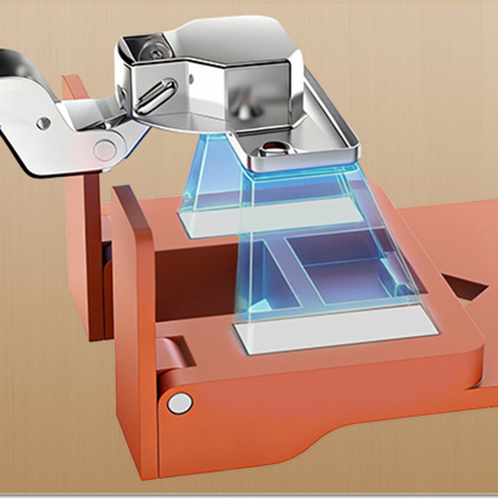 Plastic Door Hinge Jig Orange with Built-in Gap Reference for Cabinets