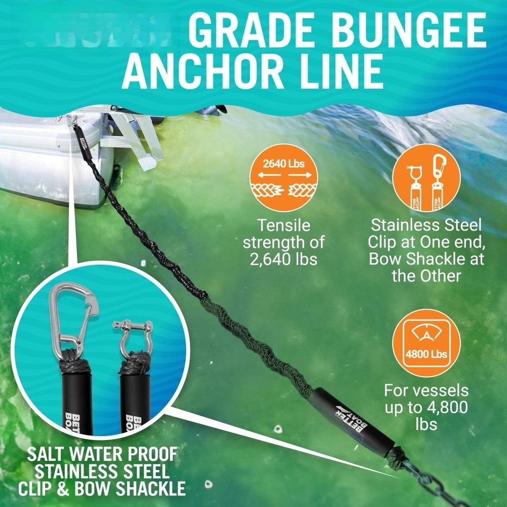 Anchor Rope Kit Bungee Anchor Line Polyethylene Construction Dock Mooring