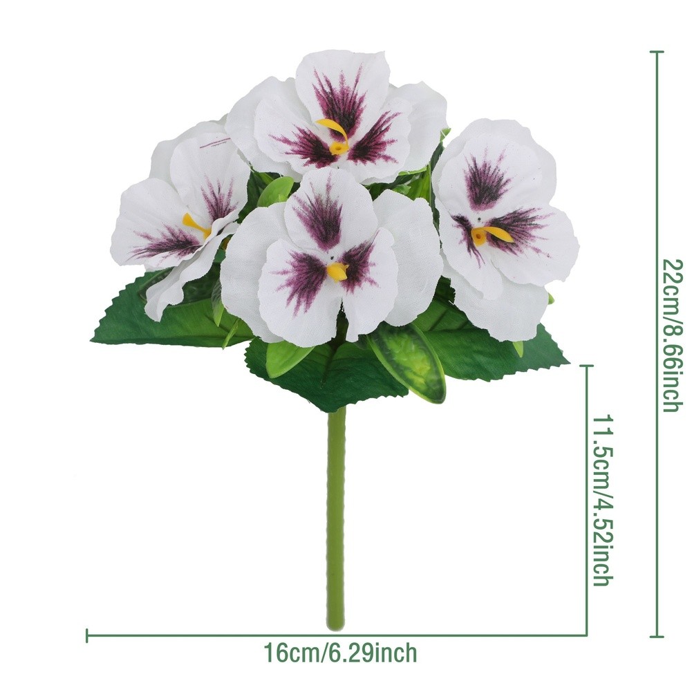 Silk Pansy Flower Bouquet for Wedding Reception Decor Home Wall Display