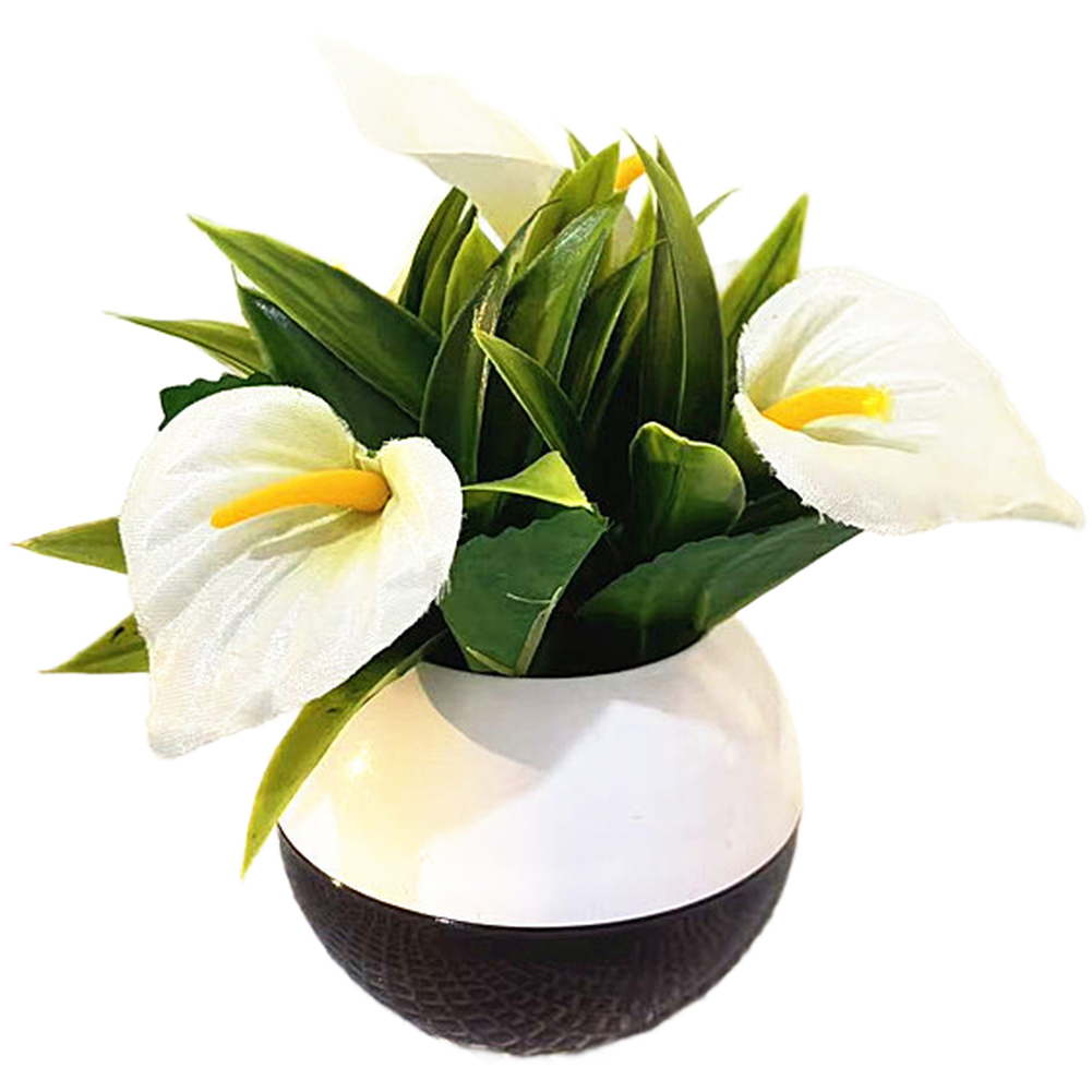 Realistic Artificial Calla Lily in Pot for Table Living Room Bedroom Decor
