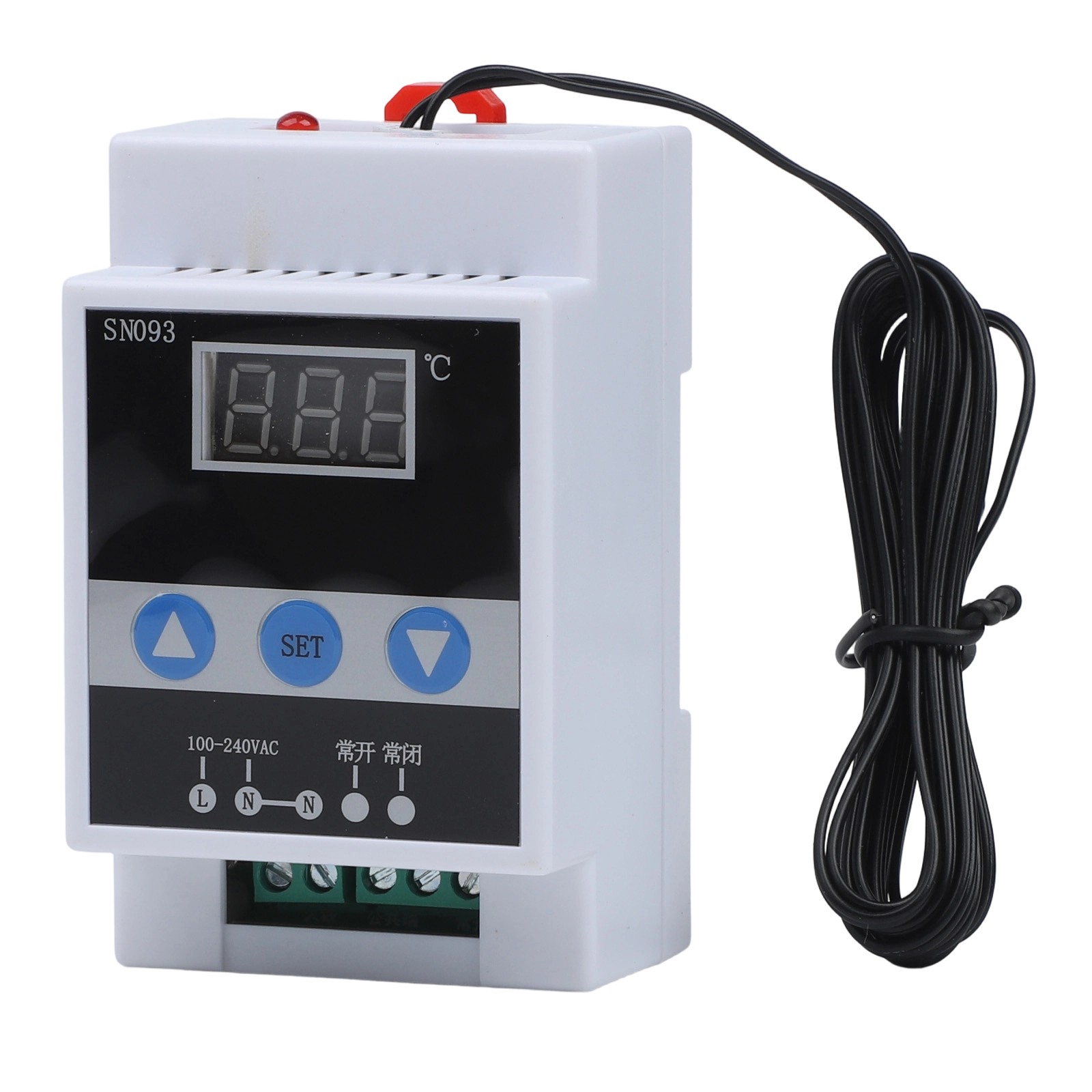 110-240V Rail Mount Digital Temp Controller with Measurement Correction