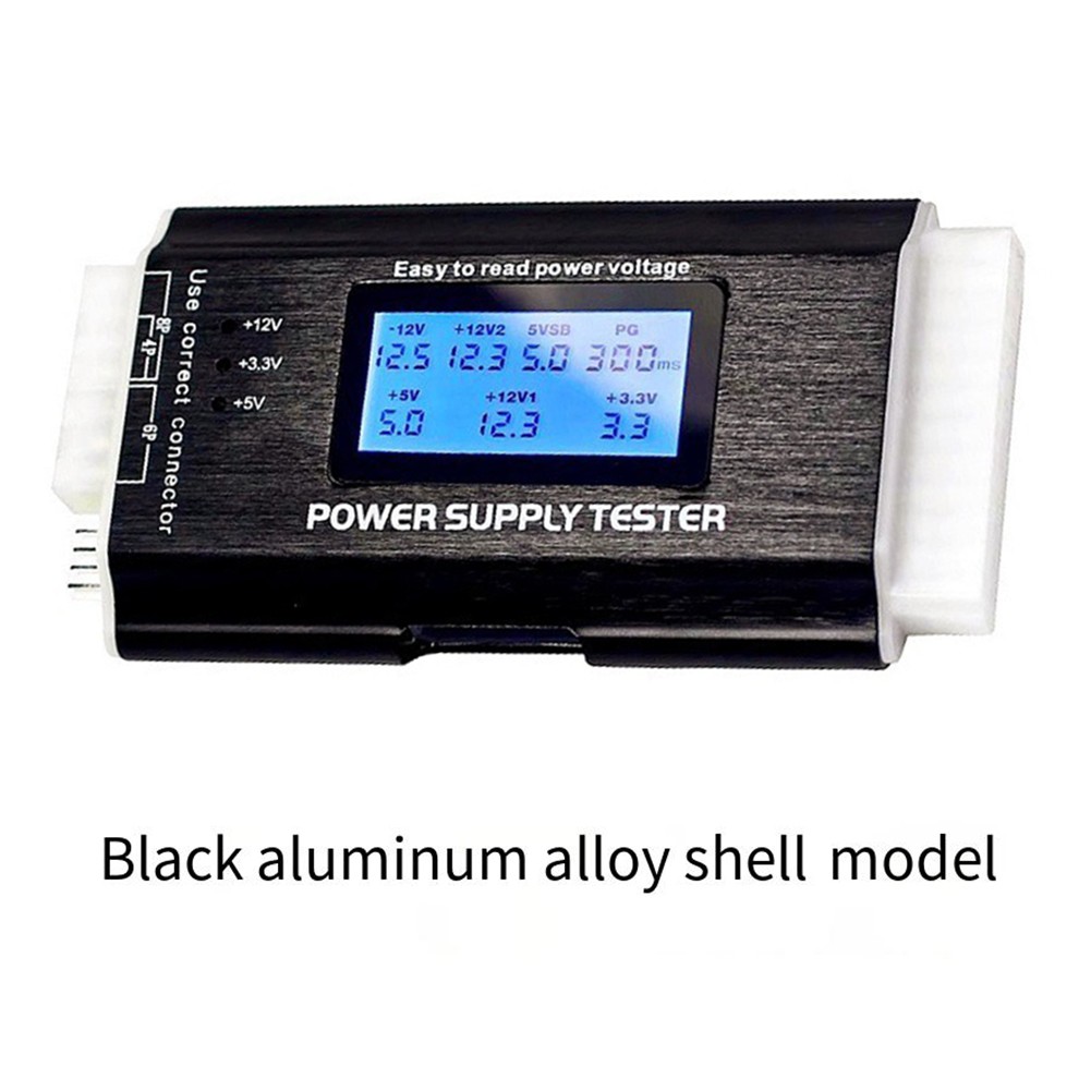 Digital Power Supply Tester for ATX Standards with 3.3V 5V 12V Readout