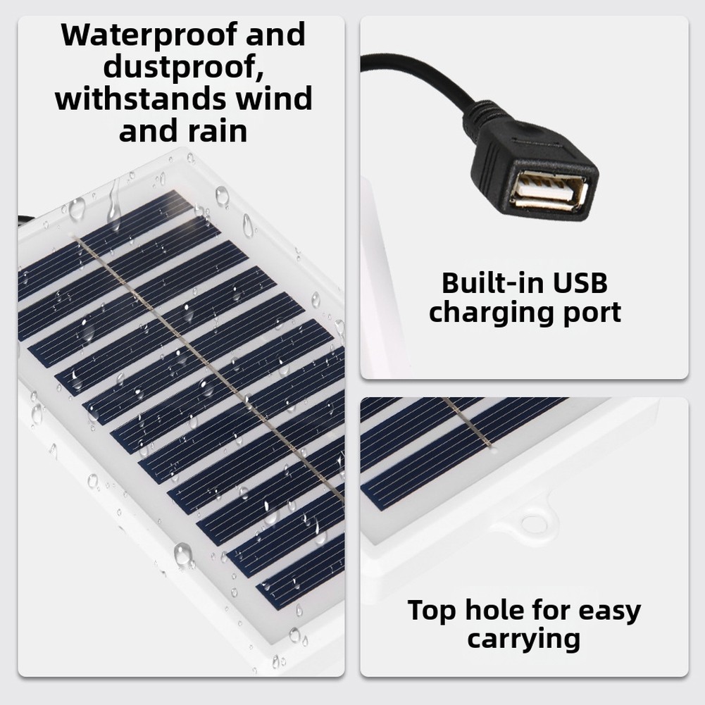 2W 5V Portable Solar Panel USB Interface for Outdoor Lighting and Devices