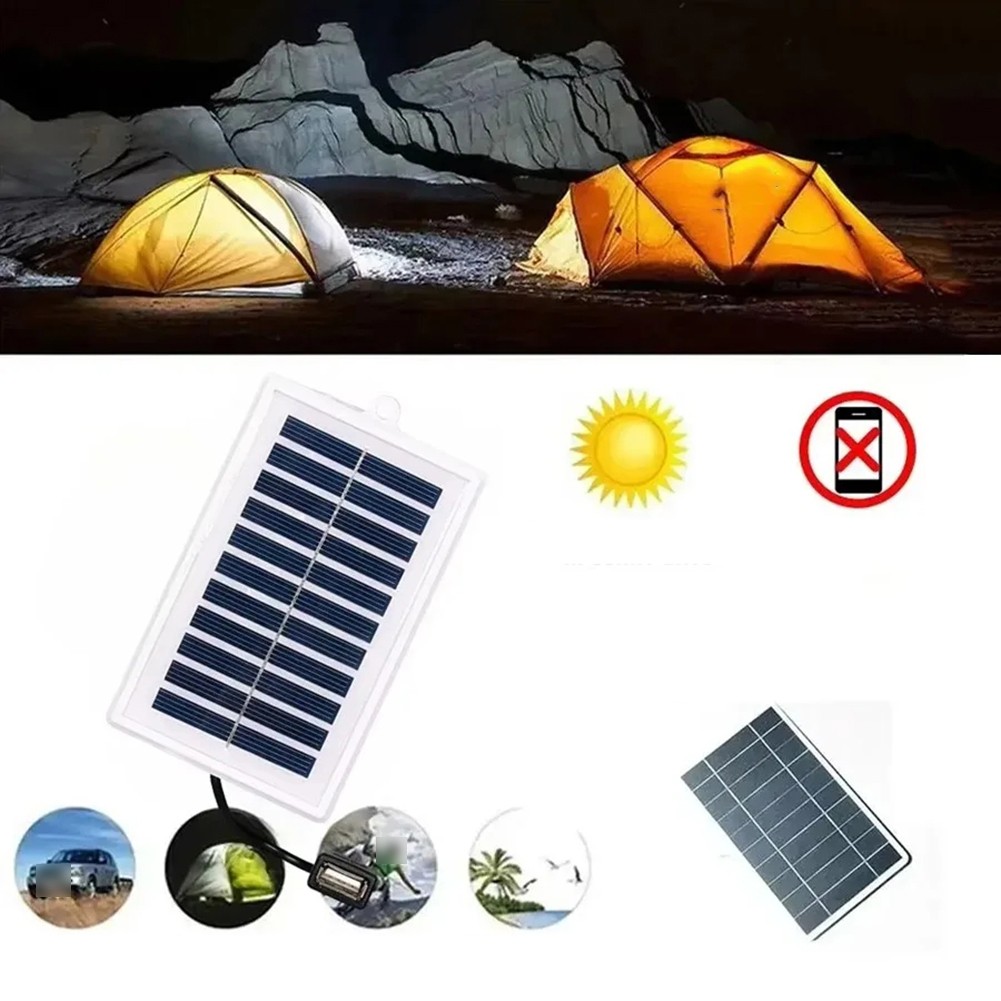2W 5V Portable Solar Panel USB Interface for Outdoor Lighting and Devices