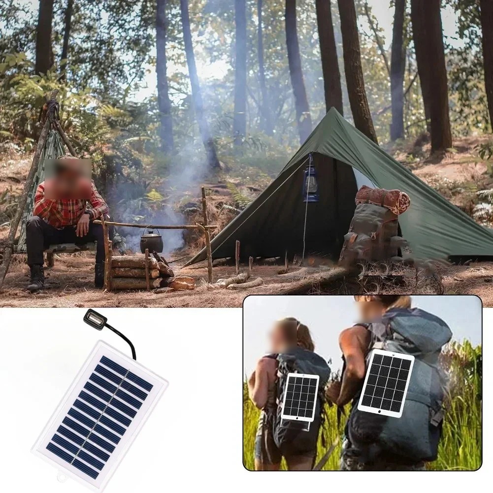 2W 5V Portable Solar Panel USB Interface for Outdoor Lighting and Devices