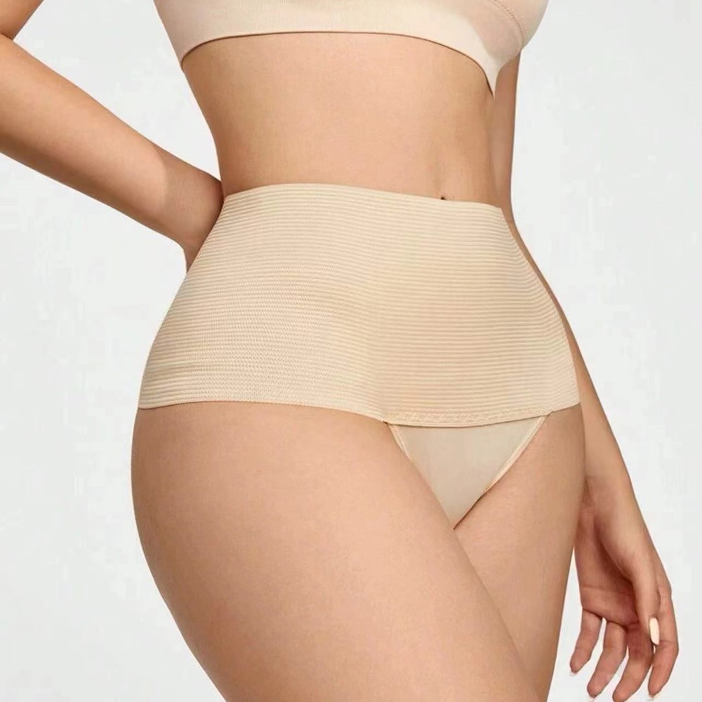 Womens Moderate Stretch High Waist Control Thong for Smooth Under-Clothing Fit