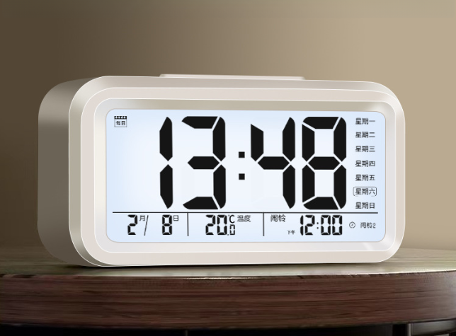 Smart LED Alarm Clock for Home Office with USB Charging and Room Temp Display