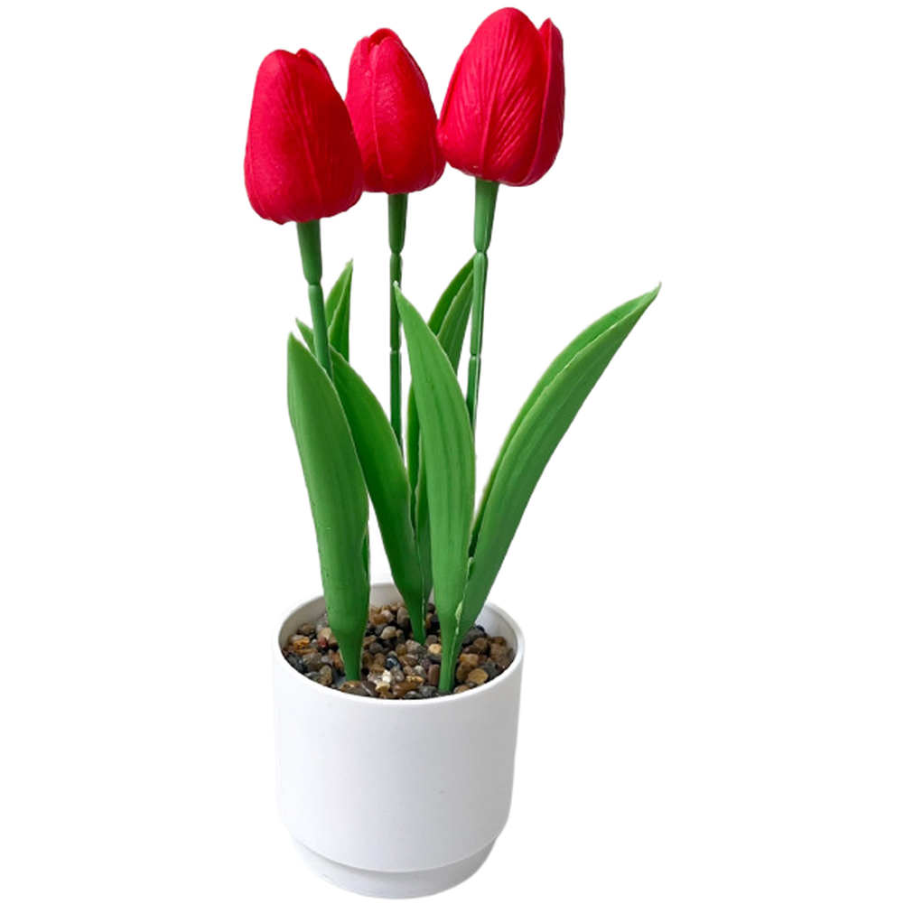 Plastic PVC Artificial Tulip Nordic Design Potted Plant for Photo Prop Use
