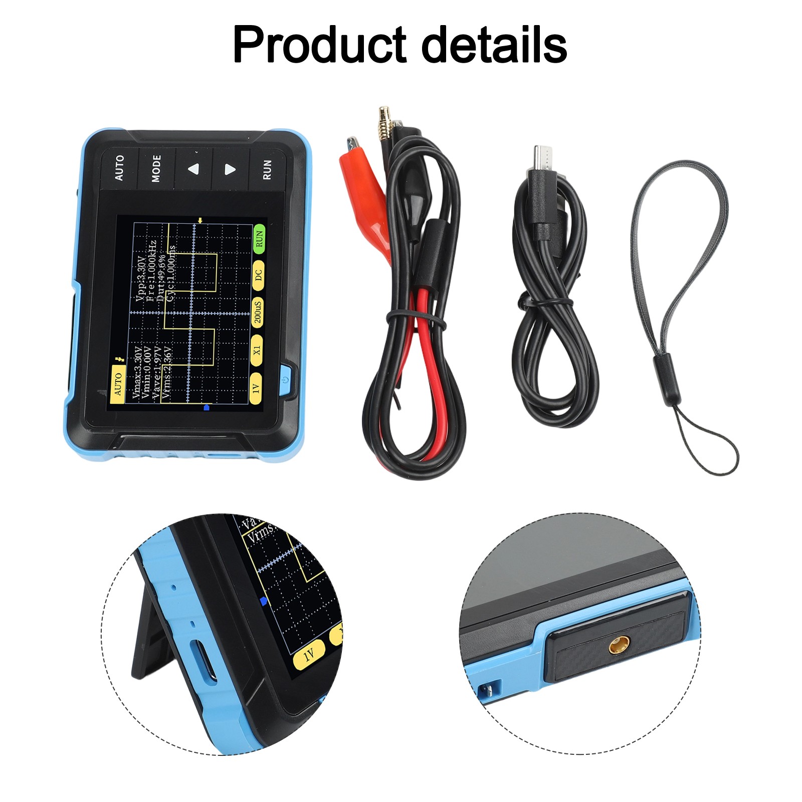 SO152 Handheld Digital Oscilloscope for Basic Testing 2 5MSas 200KHz Bandwidth