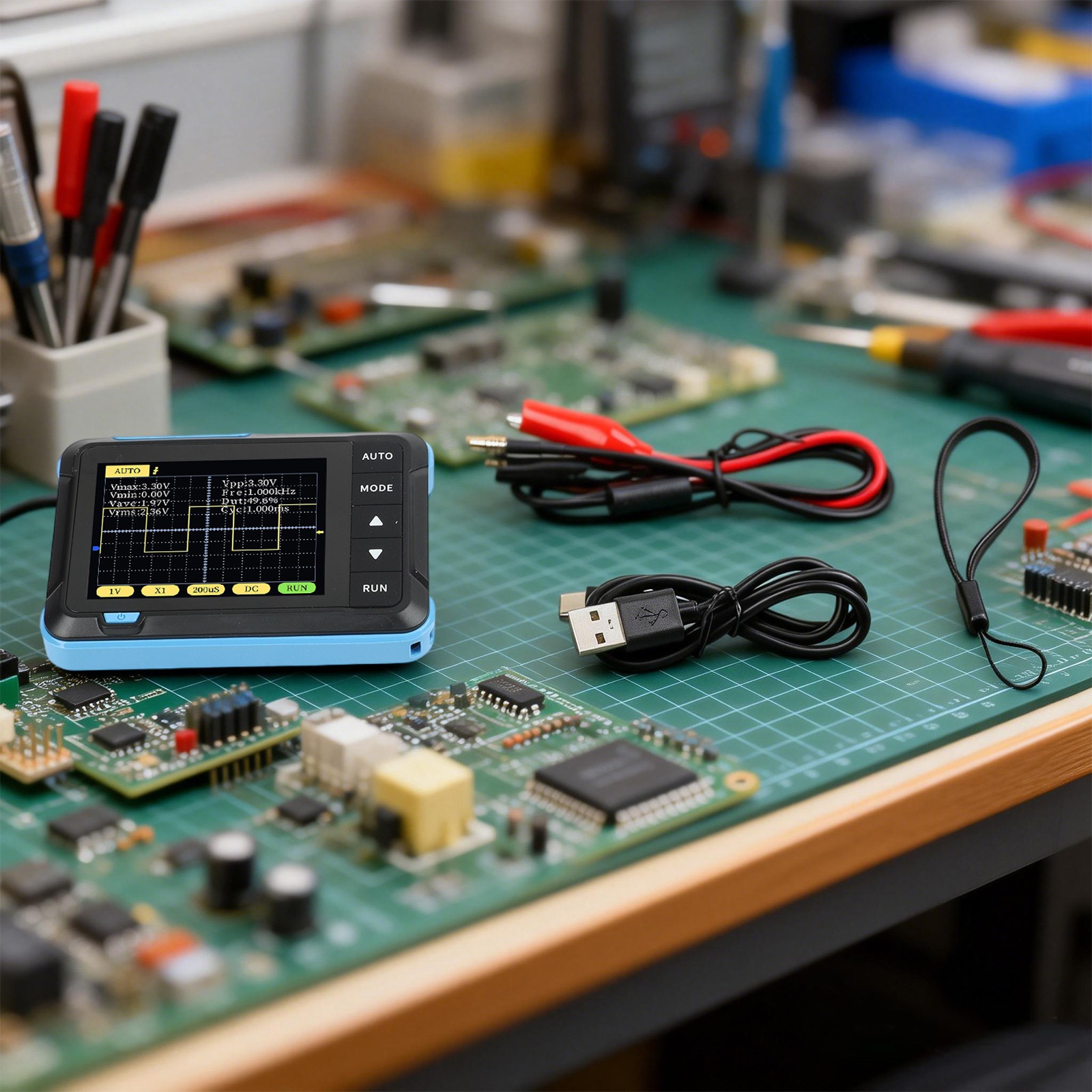 SO152 Handheld Digital Oscilloscope for Basic Testing 2 5MSas 200KHz Bandwidth