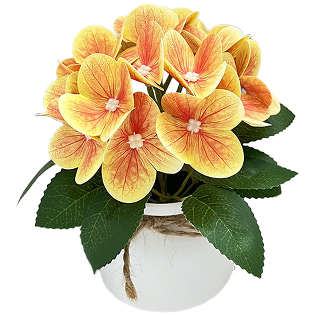 Plastic Artificial Hydrangea Flower Pot 3D Printed Vase for Shelf Desk Decor