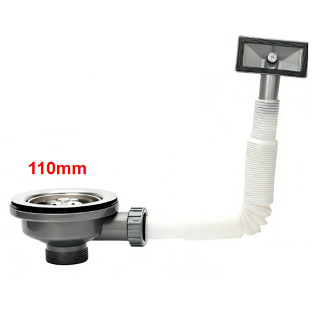 Kitchen Sink Strainer Drain 110mm 114mm Stainless Steel PVC Rust Resistant