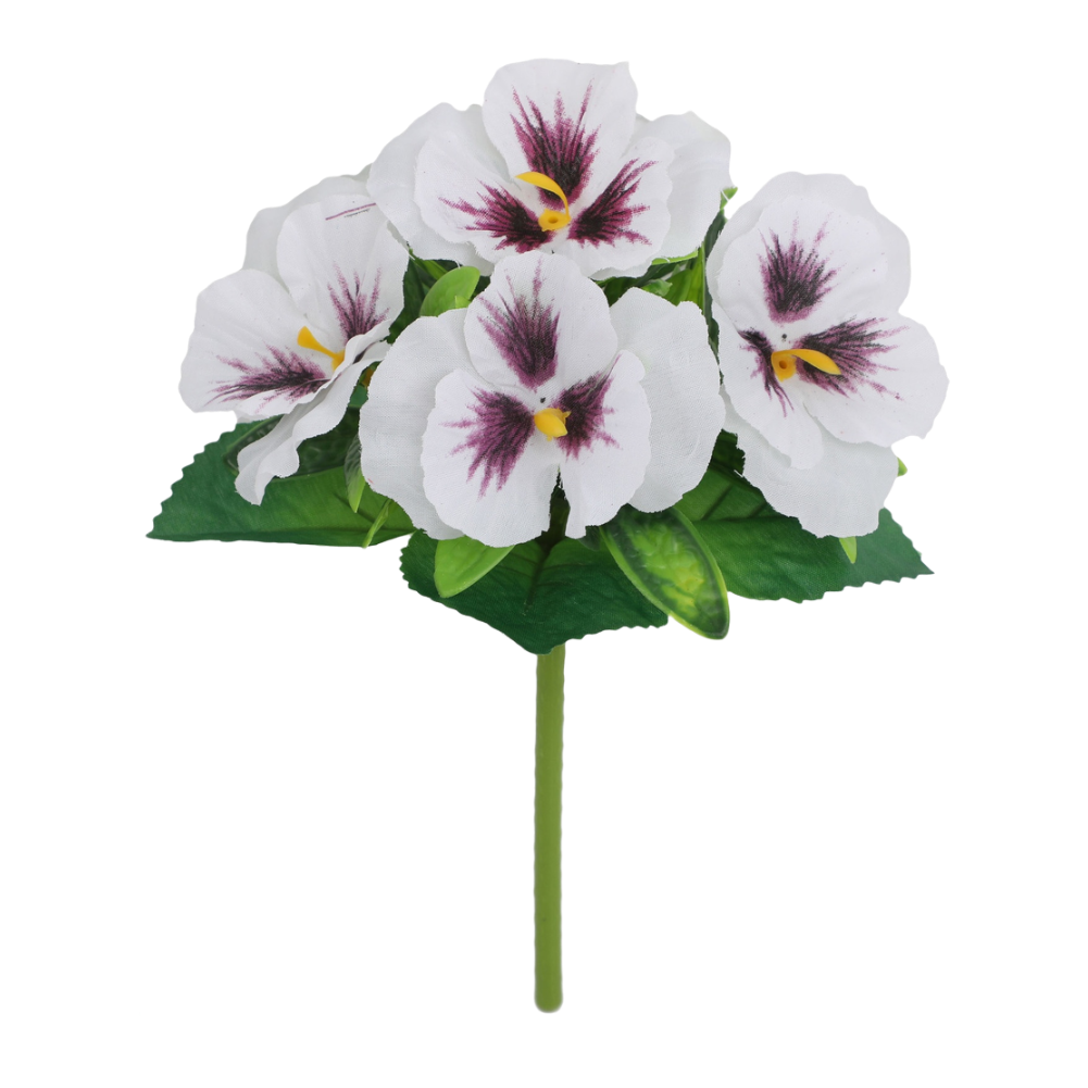 Silk Pansy Flower Bouquet for Wedding Reception Decor Home Wall Display