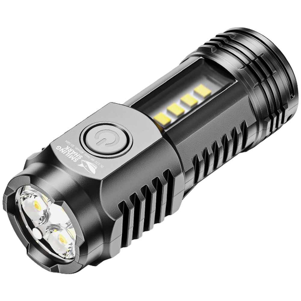 For Camping For Hiking Rechargeable Torch 5 Light Modes High Medium Strobe SOS