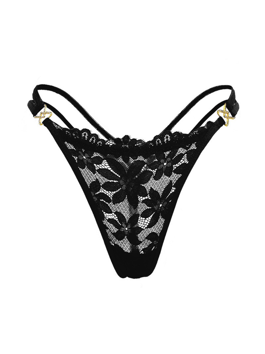 Solid Color Female Triangle Underwear Polyester Medium Stretch for Vacation Use