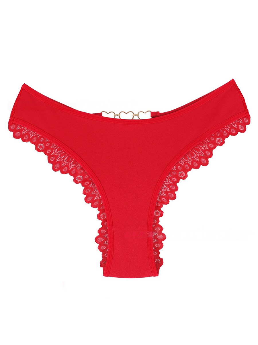Women’s Hollow Lace Mesh Triangle Underwear Regular Length for Vacation Use