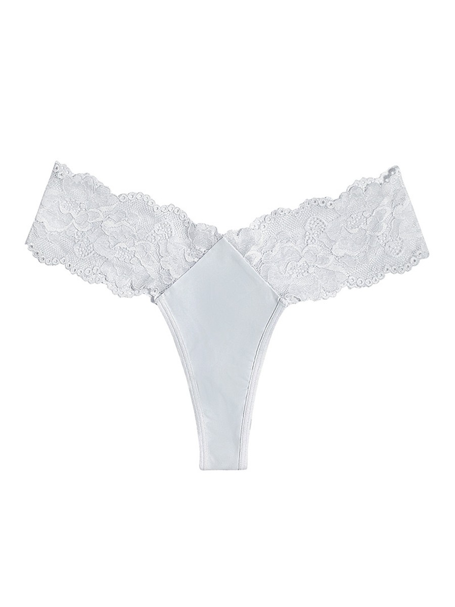 Women’s Lace Mesh Thong Solid Color See Through Design for Vacation Beach Yoga