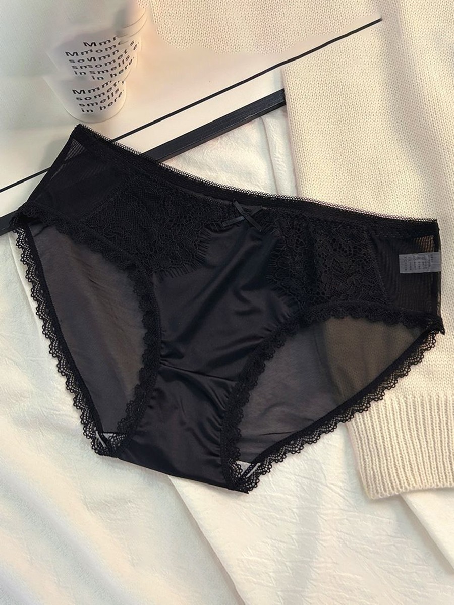 Womens Lace Detail Triangle Underwear Color Blocked Casual Style Summer Ready
