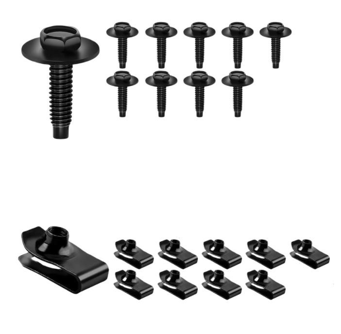 50PCS Car Body Bolt Set with Hex Head Bolts and U Nut Clips for Secure Fit