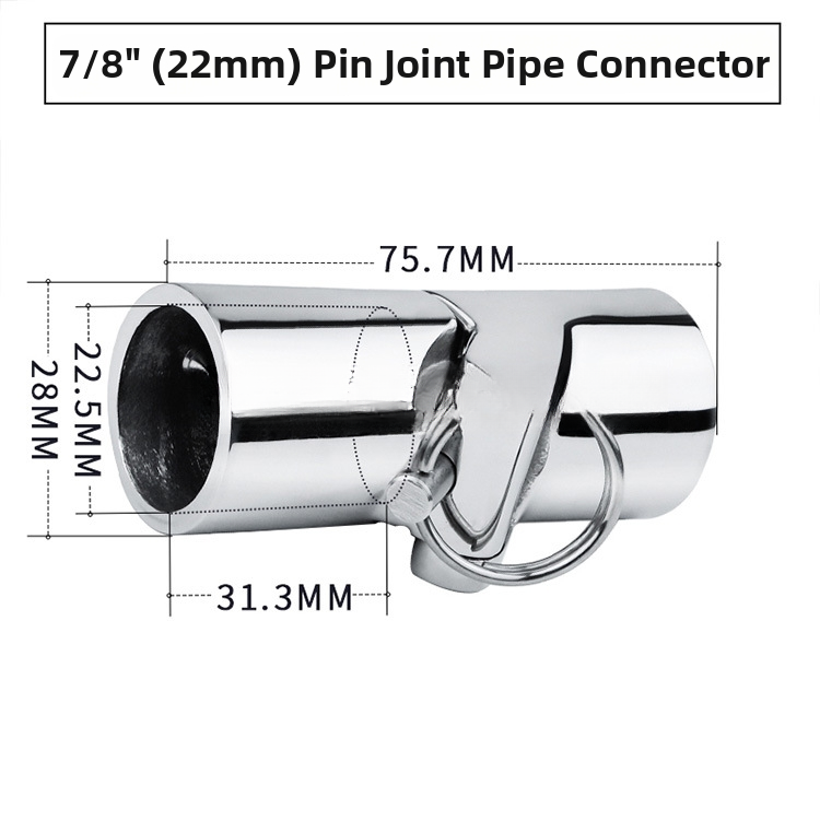 Swivel Pipe Fitting 316 SS Pin Type for Yacht and Boat Applications 22-32mm