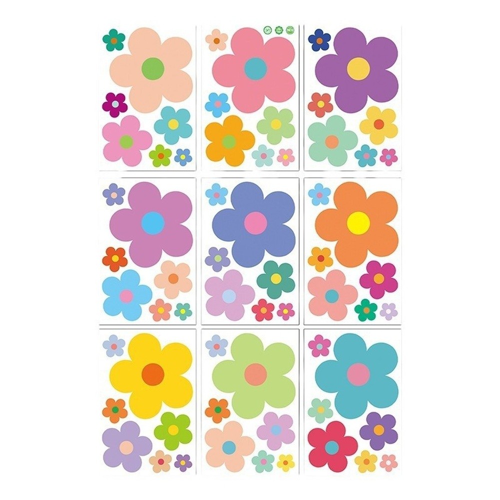 Contemporary Flower Wall Stickers PVC for For childrens Bedroom 20x30cm Set