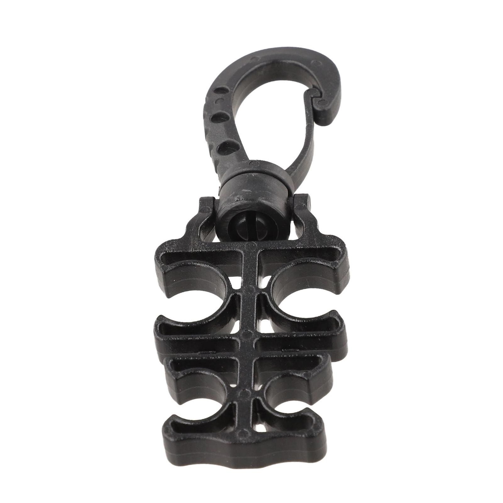Compact Scuba Hose Holder Clip for BCD Regulator with 4 Hole Quick Release