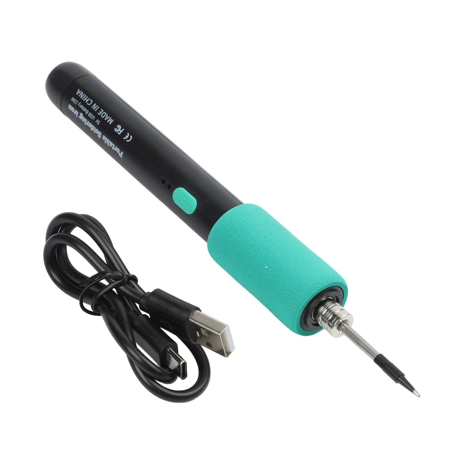 Interchangeable Tips Cordless Soldering Iron Metal/Rubber Handle DIY Repairs