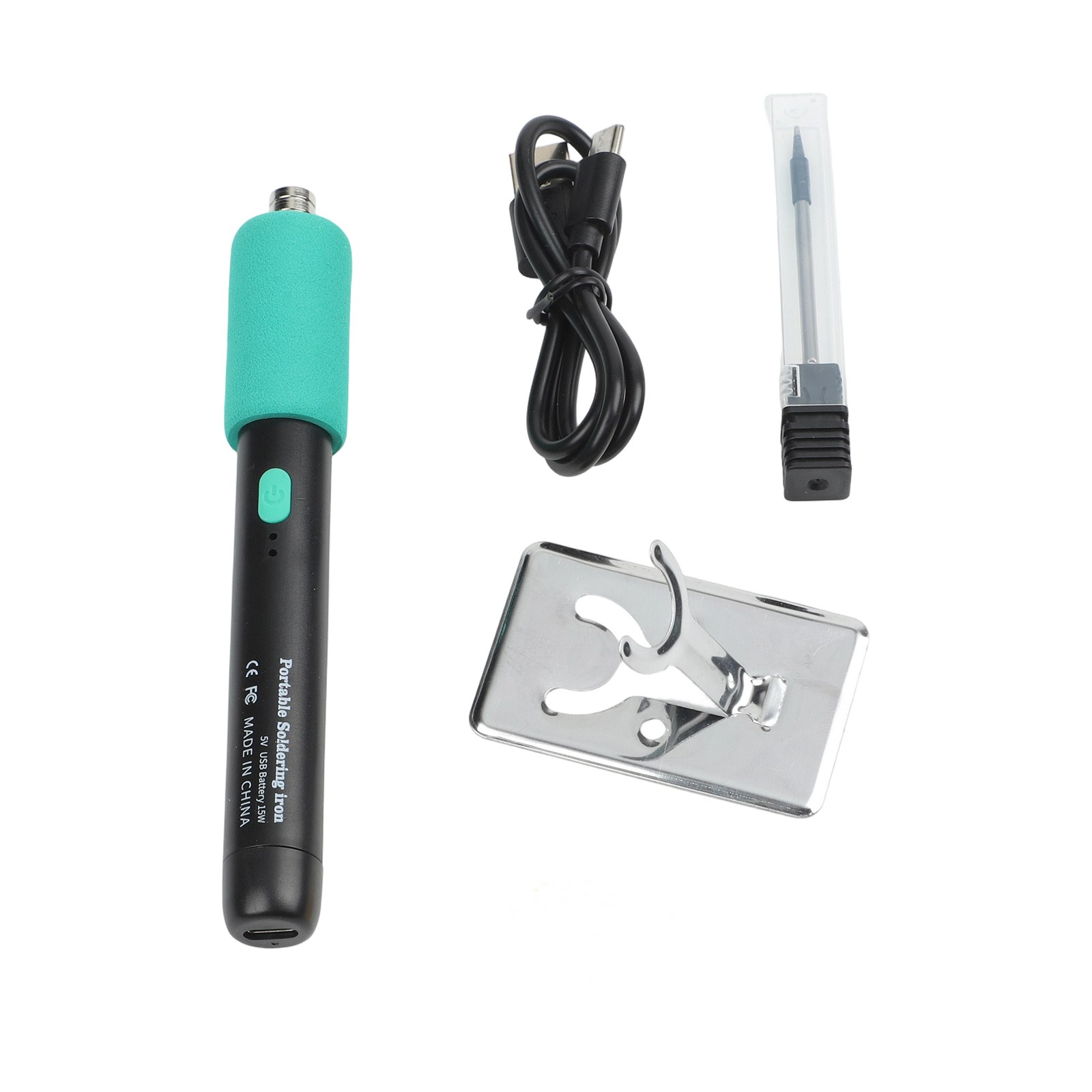 Interchangeable Tips Cordless Soldering Iron Metal/Rubber Handle DIY Repairs