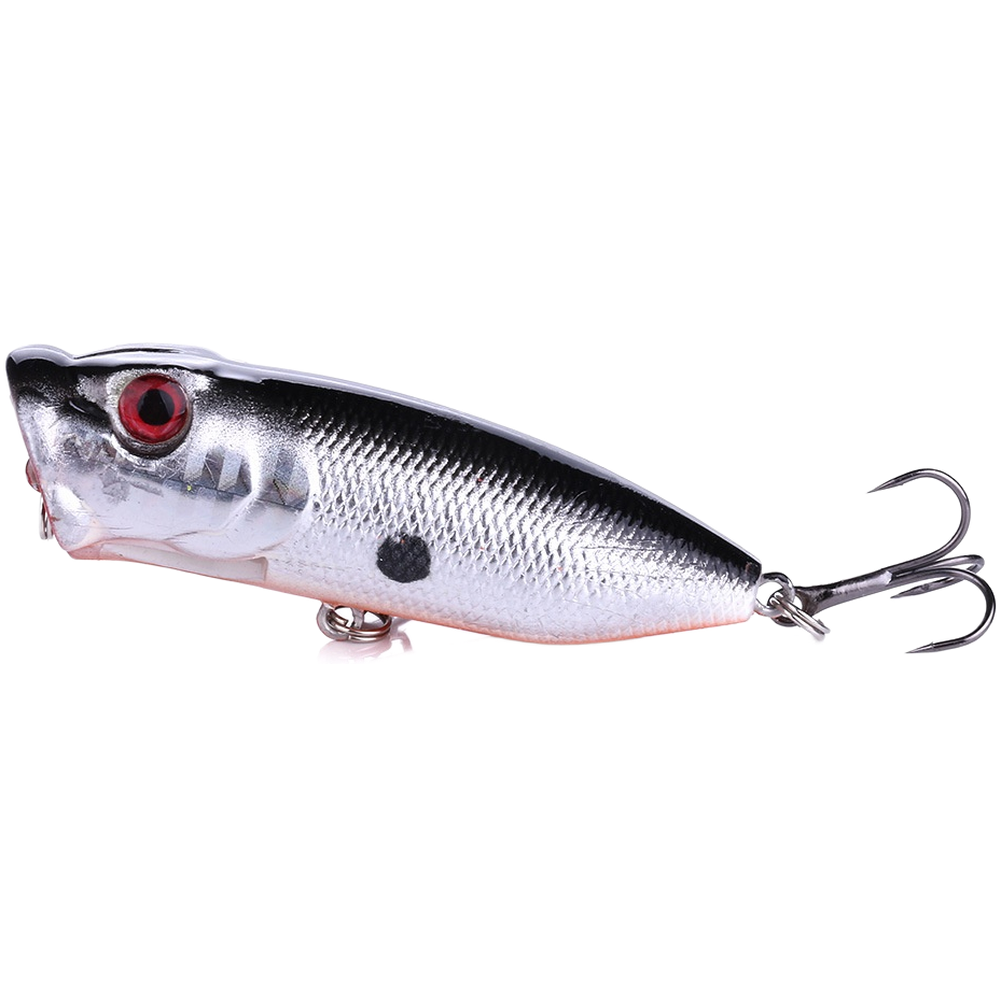 For Saltwater Fishing Lure 6.5cm 12g Hard Bait Topwater Popper with 6 Hooks
