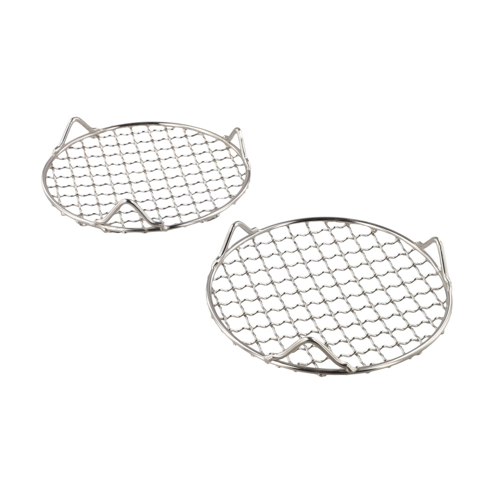 2Pcs Round Stainless Steel Cooking Rack for Baking Roasting and Steaming