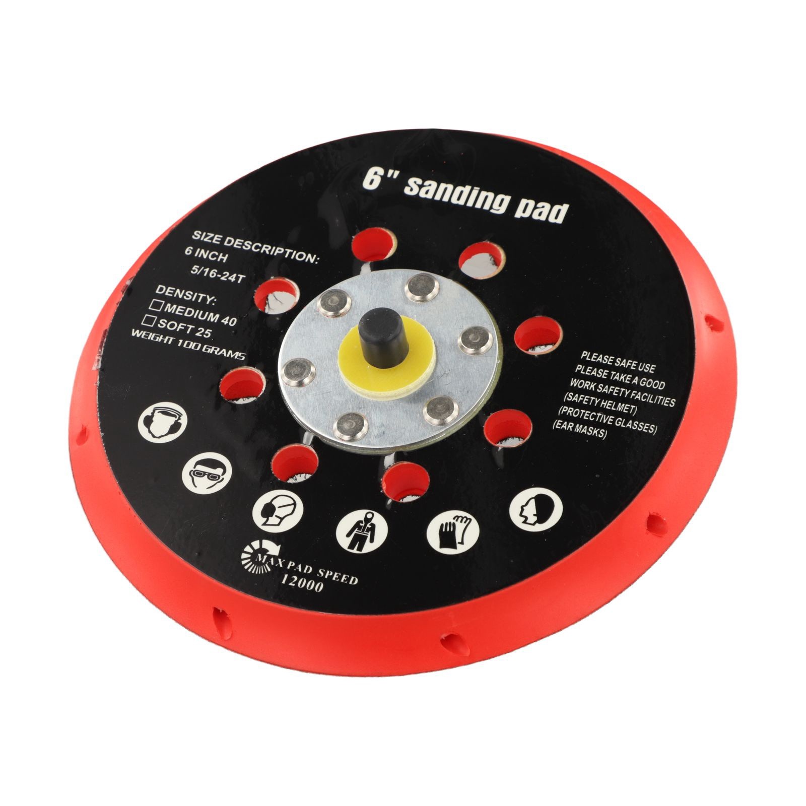 17 Holes 6 Inch 150mm Sanding Disc Backing Pad Compatible with Orbital Sanders
