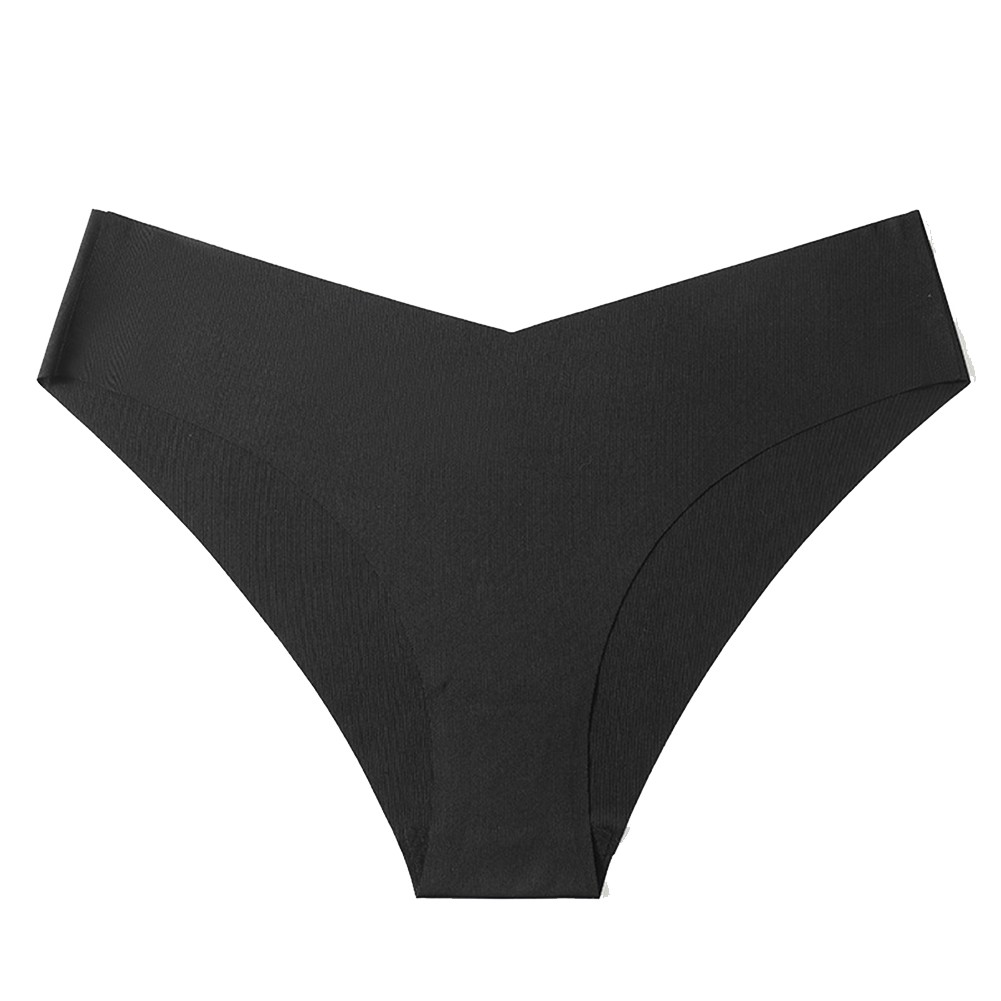 Seamless V-Cut Ladies Ice Silk Underwear Polyester for Leisure and Daily