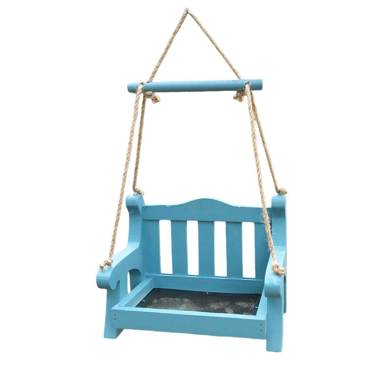 Natural Wood Bird Feeder for Outdoor Use Hanging or Standing 24x14x43cm