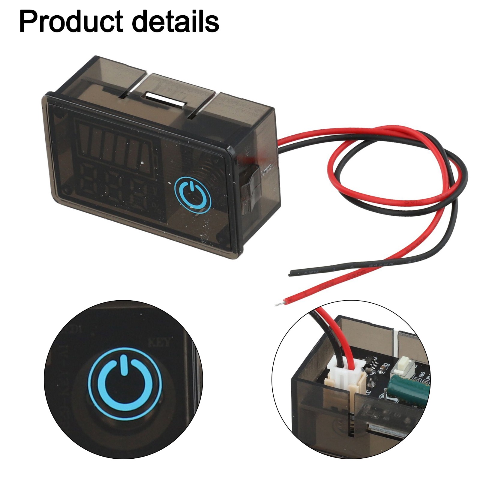 LED Digital Voltmeter Twowire DC8100V Battery Monitor for Voltage Measurement