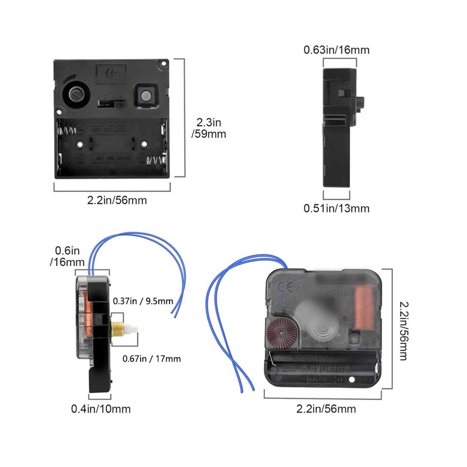 Music Box Clock Repair Kit Includes Clock Hands and Movement for For horn