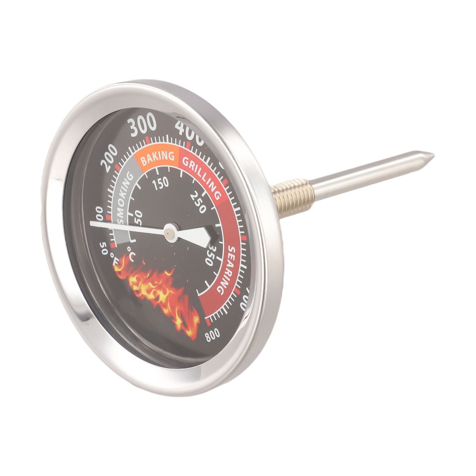 Replacement Barbecue Thermometer for Grill Meat Charcoal with Dual Scale Gauge