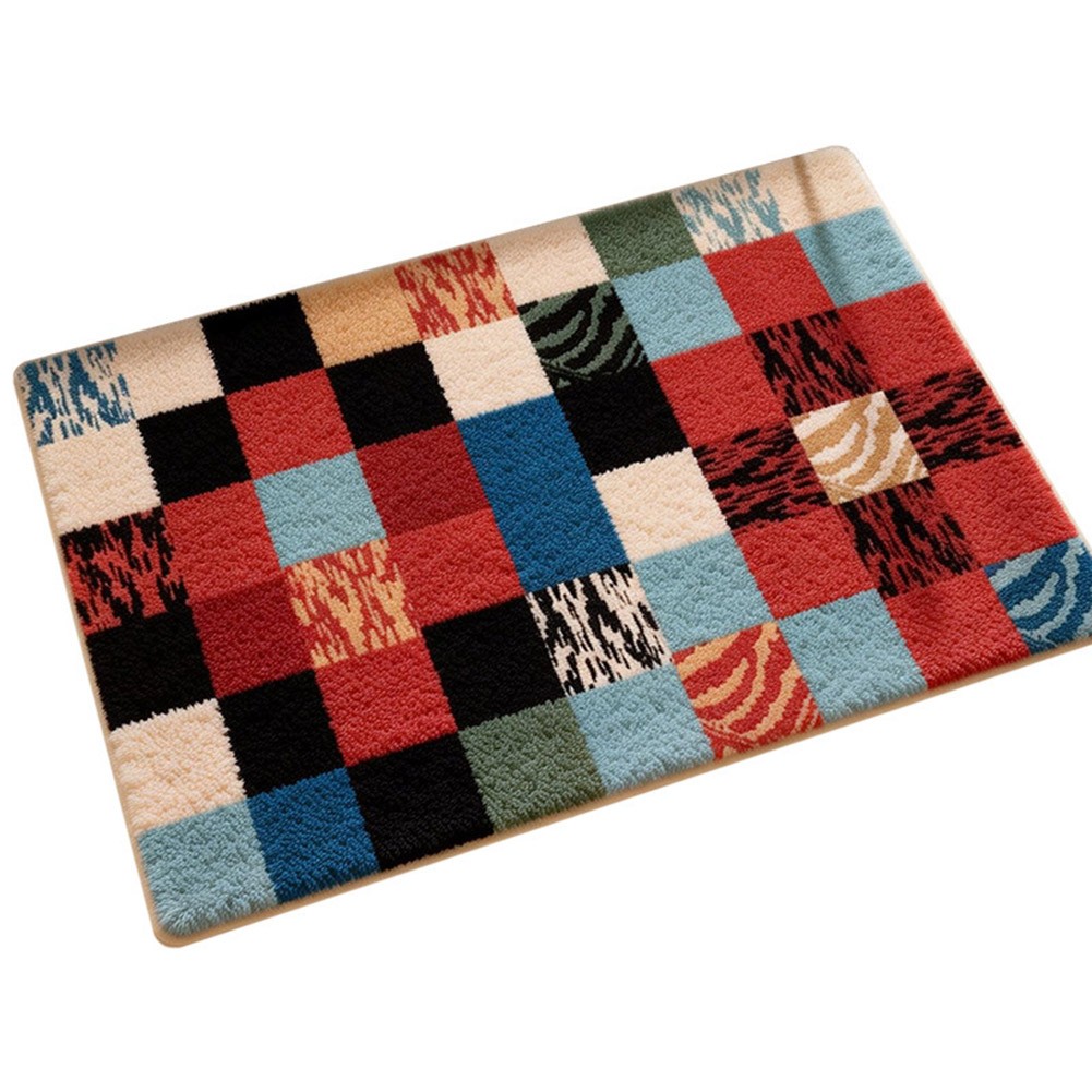 Absorbent Bathroom Rug 45 x 70 cm Plush Microfiber Mat with Secure TPR Backing