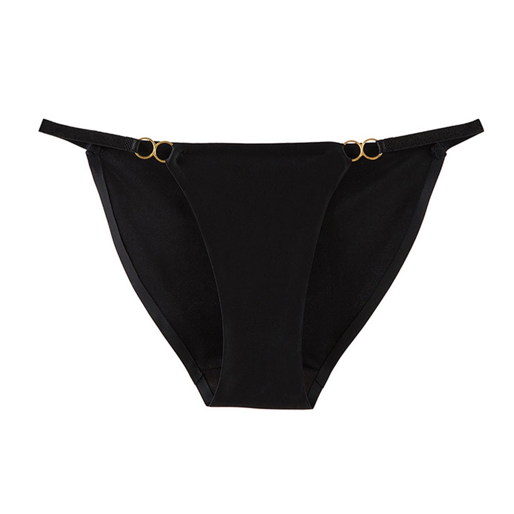 Solid Color Low Waist Bikini Panties Women’s Seamless Ice Silk Briefs M-L