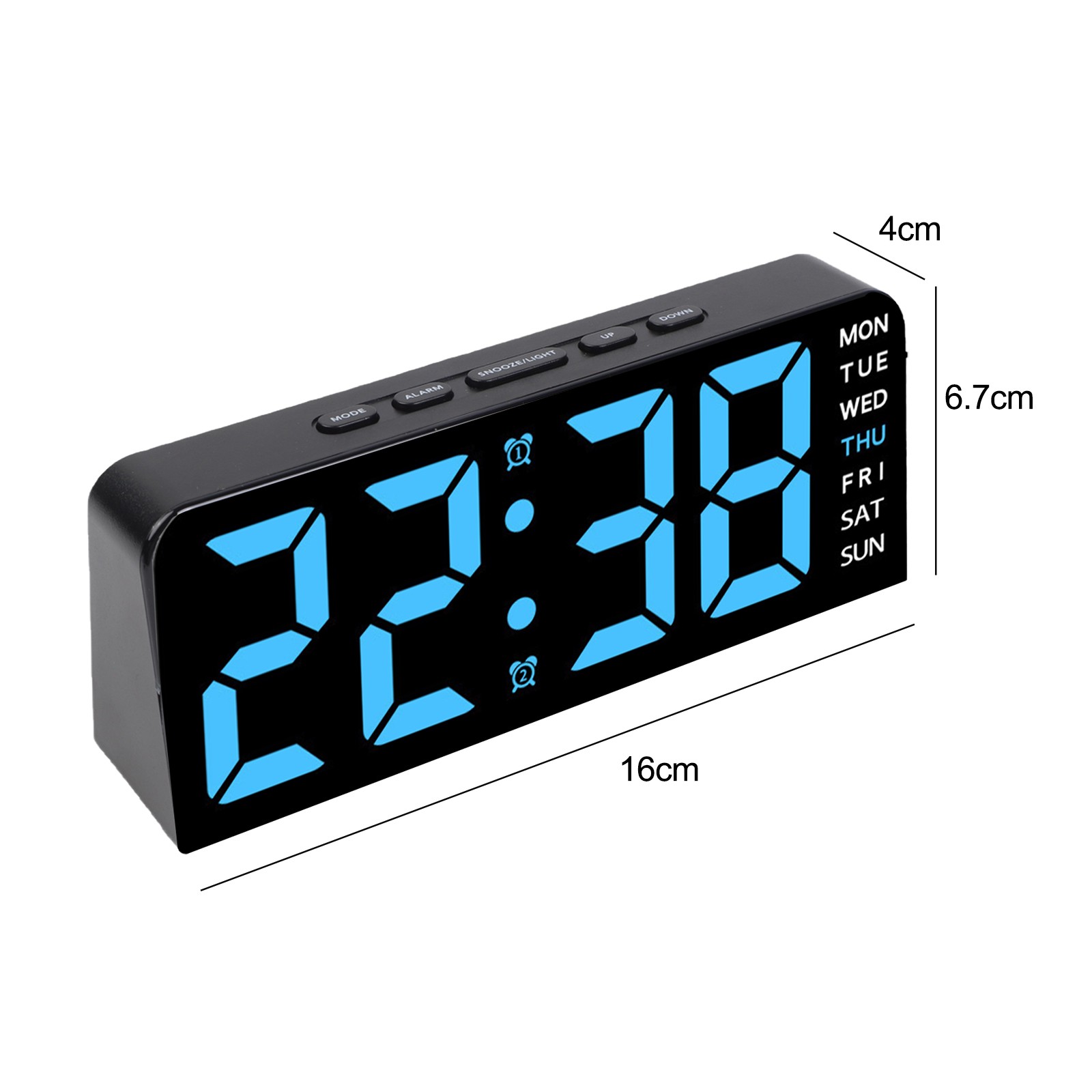 LED Digital Alarm Clock with Date Snooze and Adjustable Soft Ambient Light
