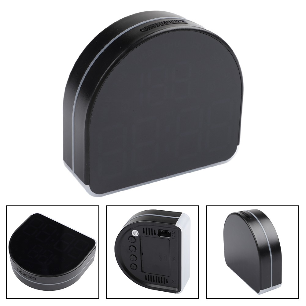 LED Alarm Clock Ambient Light Clock Bedside Table Dual Temperature Display