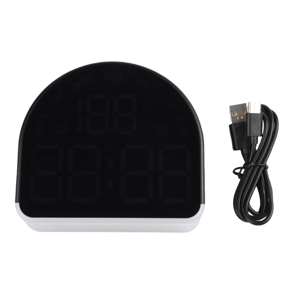 LED Alarm Clock Ambient Light Clock Bedside Table Dual Temperature Display