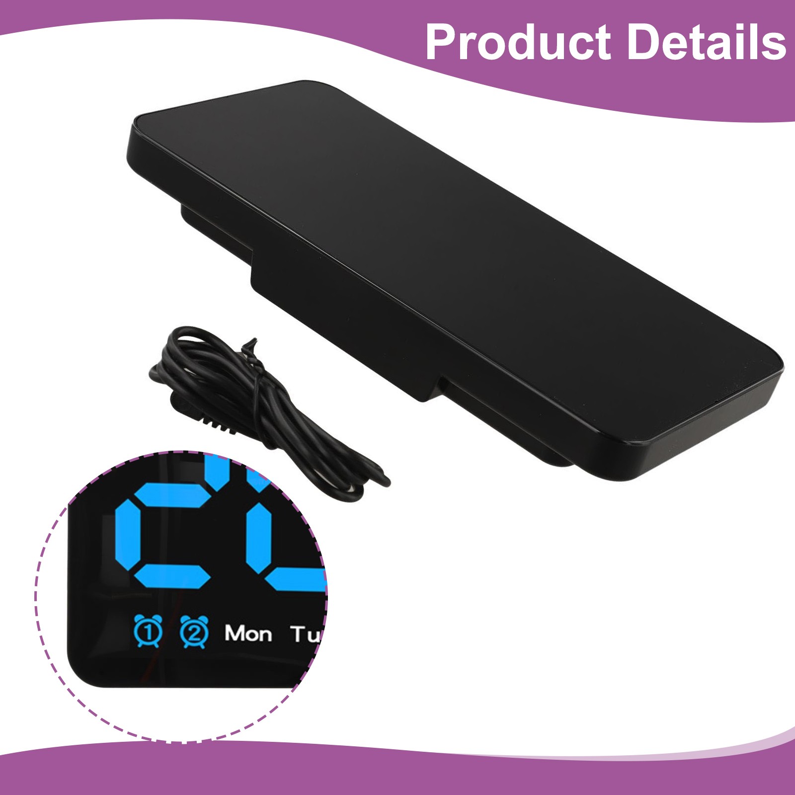 Digital Wall Clock Large Display Featuring Week Date and Dual Time Format